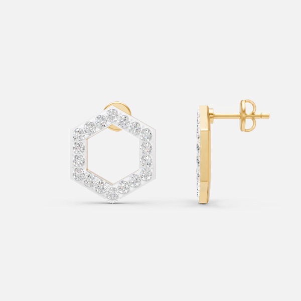 Luxe Hexagon Spark Lab Grown Diamond Earrings